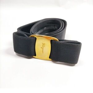Salvatore Ferragamo Black and Gold women Belt